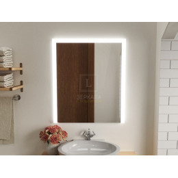 Зеркало с подсветкой для ванной комнаты Серино 70х80 см