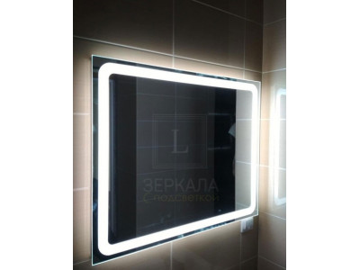 Выполненная работа: прямоугольное зеркало для ванной комнаты с закругленной подсветкой Беллона